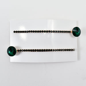 ROUND CRYSTAL RHINESTONE HAIR CLIPS