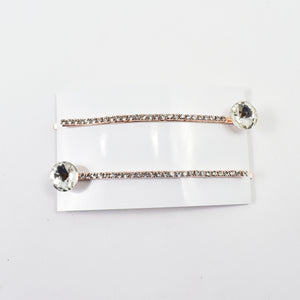 ROUND CRYSTAL RHINESTONE HAIR CLIPS