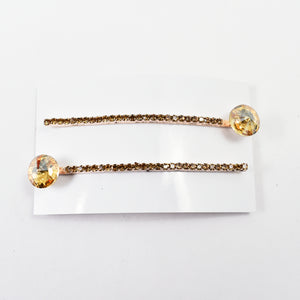 ROUND CRYSTAL RHINESTONE HAIR CLIPS