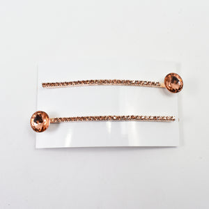 ROUND CRYSTAL RHINESTONE HAIR CLIPS