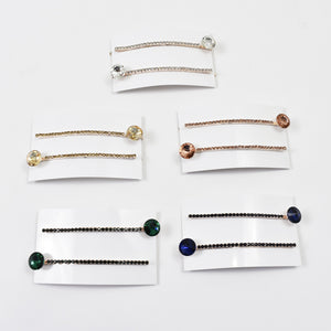 ROUND CRYSTAL RHINESTONE HAIR CLIPS